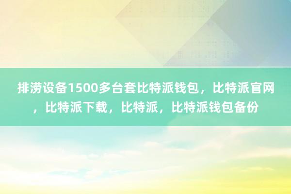 排涝设备1500多台套比特派钱包，比特派官网，比特派下载，比特派，比特派钱包备份