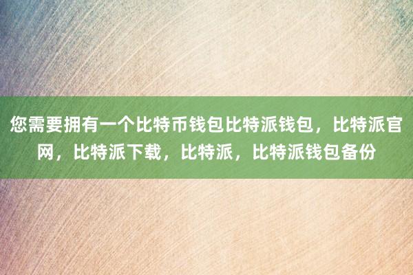 您需要拥有一个比特币钱包比特派钱包，比特派官网，比特派下载，比特派，比特派钱包备份