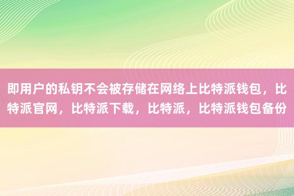 即用户的私钥不会被存储在网络上比特派钱包，比特派官网，比特派下载，比特派，比特派钱包备份